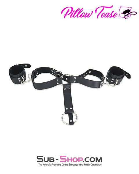 1546DL      Butt Plug Harness with Cock Ring and Wrist Bondage Cuffs Body Harness   , Sub-Shop.com Bondage and Fetish Superstore