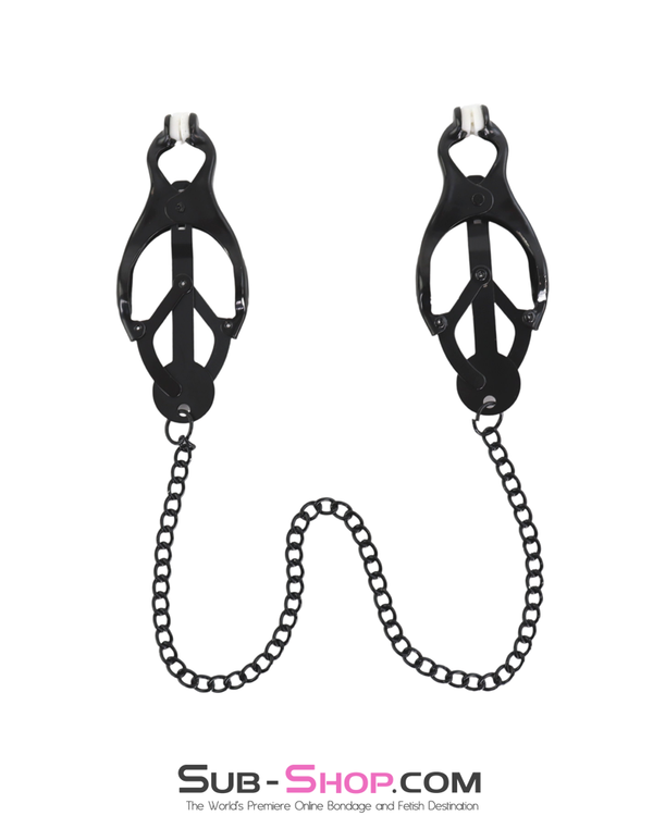 1631DL-CB      Dark Pleasures Blackline Japanese Clover Cock and Ball Clamps