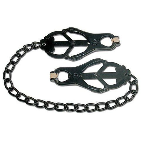 1631DL-CB      Dark Pleasures Blackline Japanese Clover Cock and Ball Clamps For Him   , Sub-Shop.com Bondage and Fetish Superstore