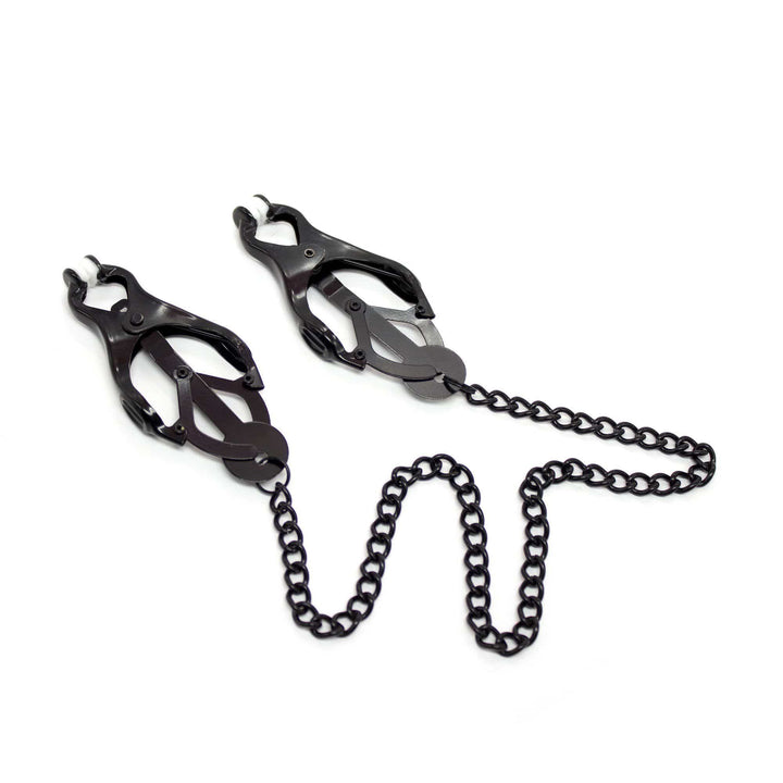 1631DL-CB      Dark Pleasures Blackline Japanese Clover Cock and Ball Clamps For Him   , Sub-Shop.com Bondage and Fetish Superstore