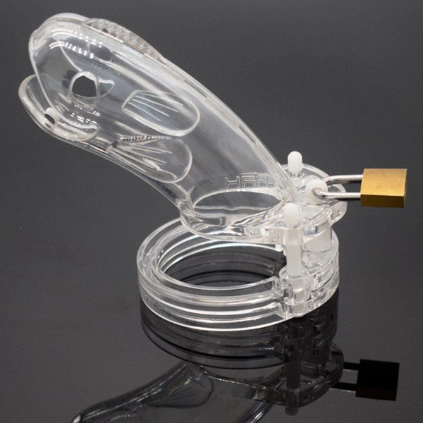 1682AR Clear Locking Male Chastity Cage - LAST CHANCE - Final Closeout! MEGA Deal , Sub-Shop.com Bondage and Fetish Superstore