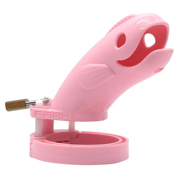 1680AR      Erotic Sissy Tease Locking Pink Cock Caging Device - LAST CHANCE - Final Closeout!