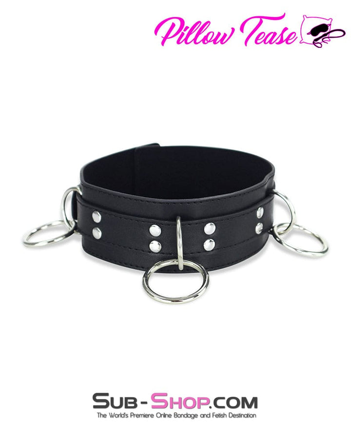 1760DL-SIS      Three Ring Locking Pretty Sissy Training Boi Bondage Collar Sissy   , Sub-Shop.com Bondage and Fetish Superstore