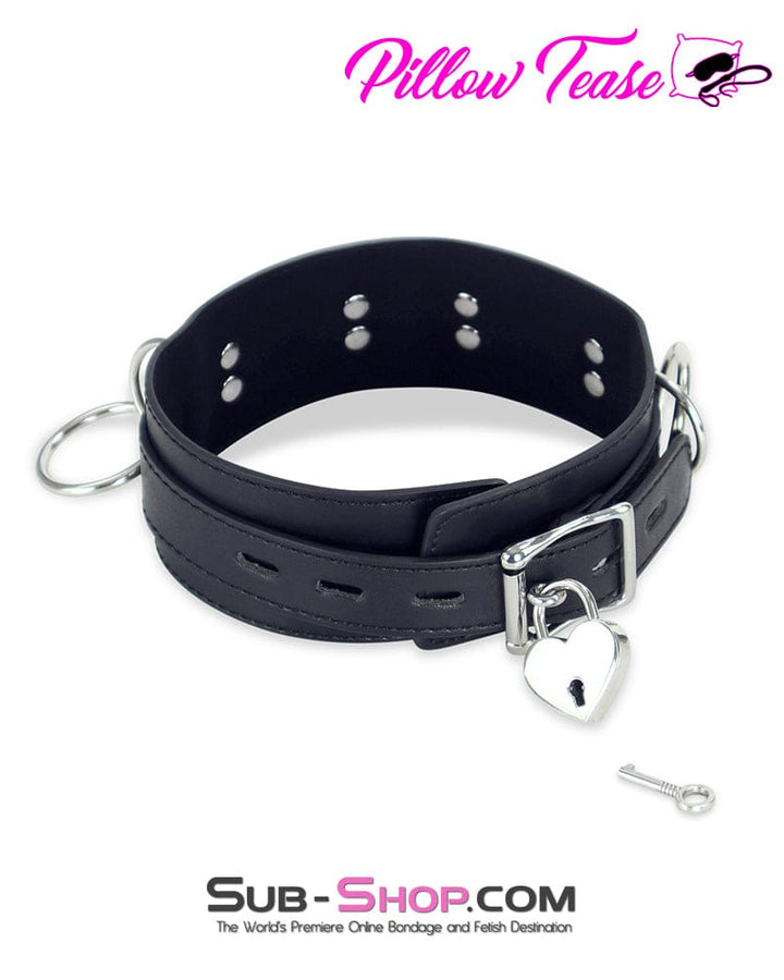 1760DL-SIS      Three Ring Locking Pretty Sissy Training Boi Bondage Collar Sissy   , Sub-Shop.com Bondage and Fetish Superstore