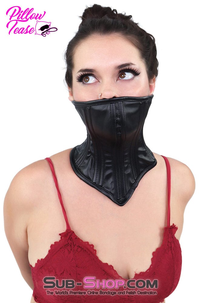1795DL      Neck Corset Posture Training Slave Bondage Collar with Mouth Cover Collar   , Sub-Shop.com Bondage and Fetish Superstore