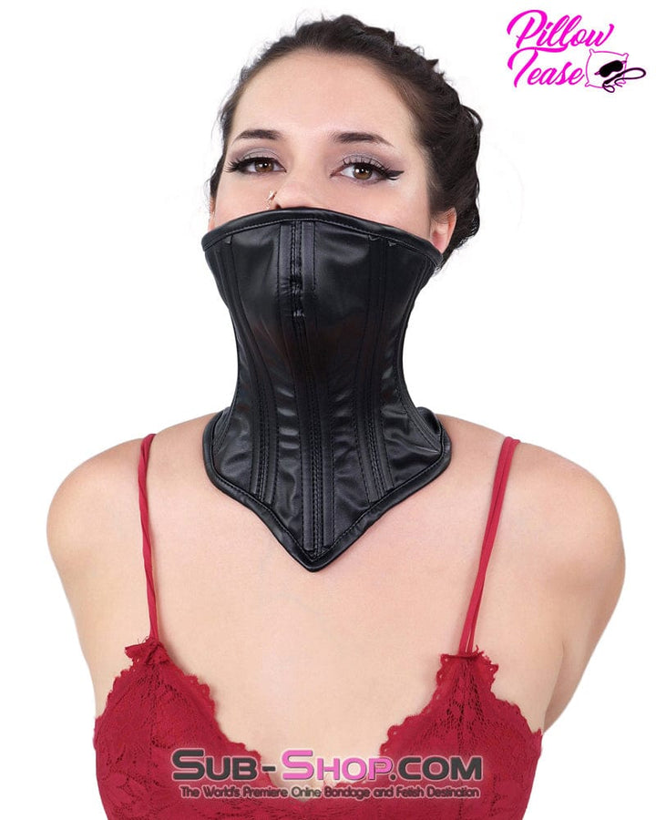 1795DL      Neck Corset Posture Training Slave Bondage Collar with Mouth Cover Collar   , Sub-Shop.com Bondage and Fetish Superstore