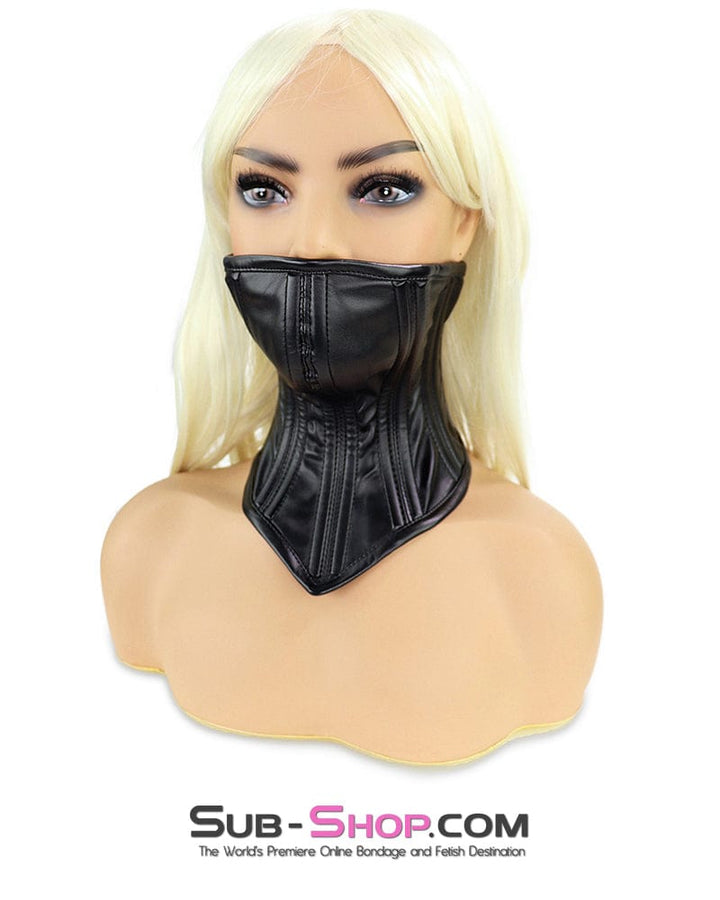 1795DL      Neck Corset Posture Training Slave Bondage Collar with Mouth Cover Collar   , Sub-Shop.com Bondage and Fetish Superstore