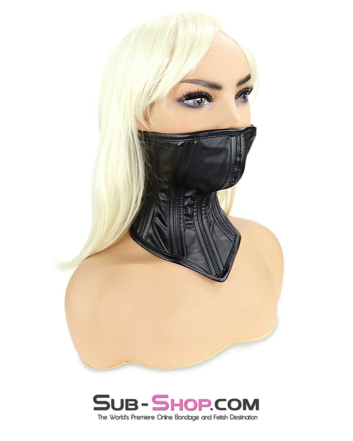 1795DL      Neck Corset Posture Training Slave Bondage Collar with Mouth Cover Collar   , Sub-Shop.com Bondage and Fetish Superstore