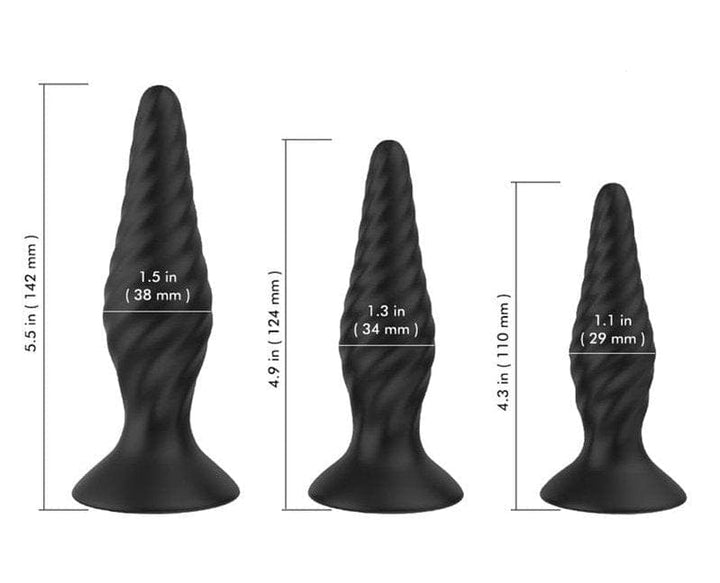 2395M      3 Pc Butt Plug Training Kit Butt Plug   , Sub-Shop.com Bondage and Fetish Superstore