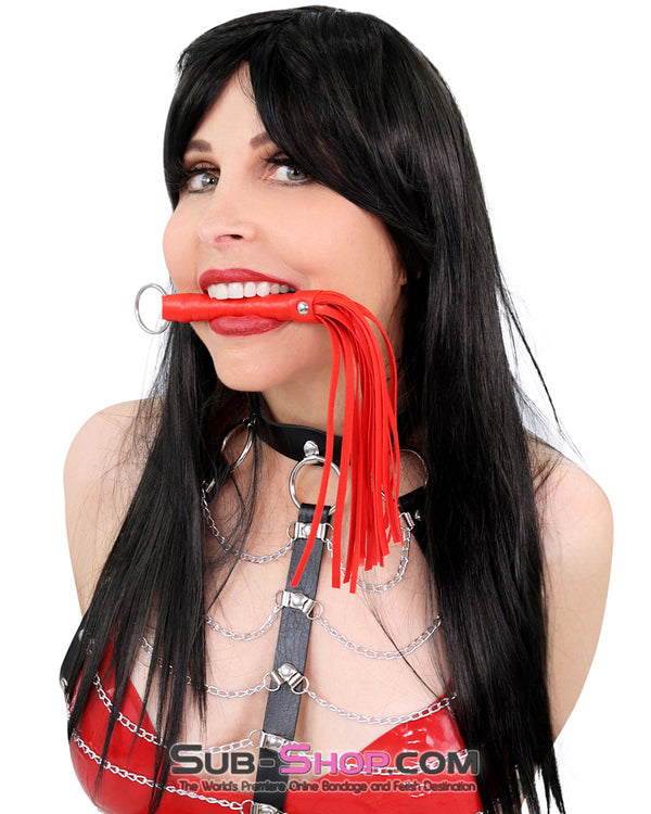 2404DL     Red All Over L’il Whipper 10.5” Leatherette Bondage Whip - SPECIAL OFFER