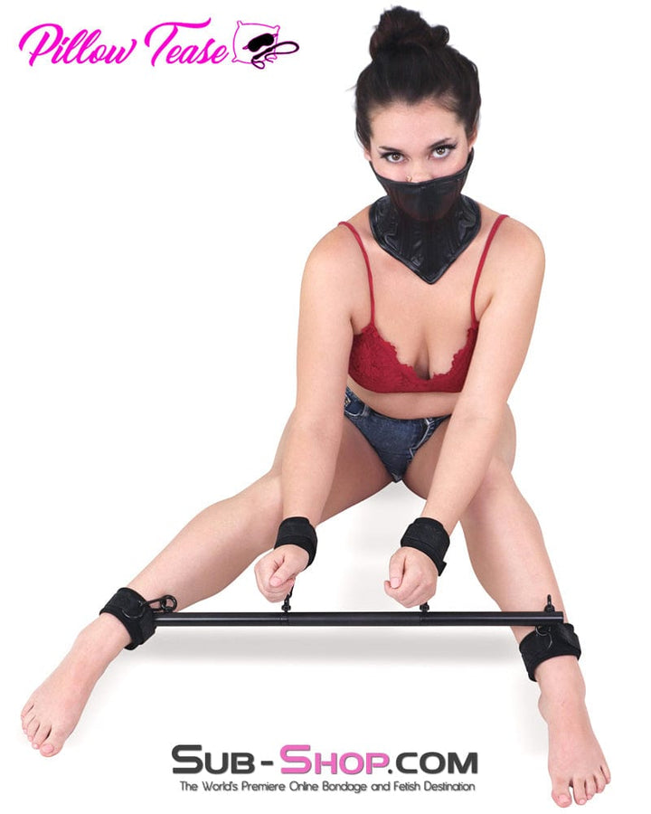 2419MQ      Metal Spreader Bar with 4 Padded Bondage Cuffs and Connection Chains Spreader Bar   , Sub-Shop.com Bondage and Fetish Superstore