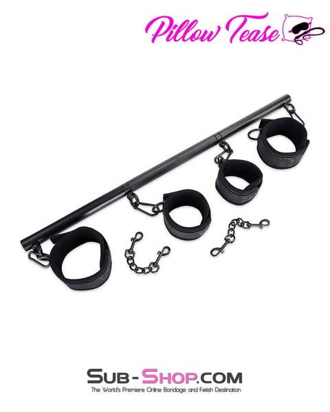2419MQ      Metal Spreader Bar with 4 Padded Bondage Cuffs and Connection Chains Spreader Bar   , Sub-Shop.com Bondage and Fetish Superstore
