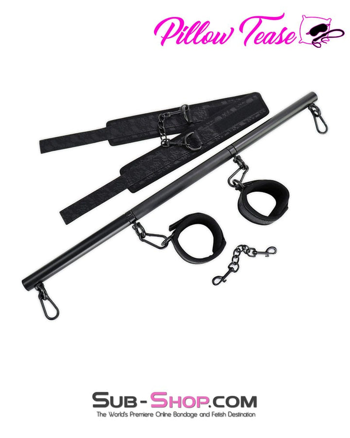 2419MQ      Metal Spreader Bar with 4 Padded Bondage Cuffs and Connection Chains Spreader Bar   , Sub-Shop.com Bondage and Fetish Superstore