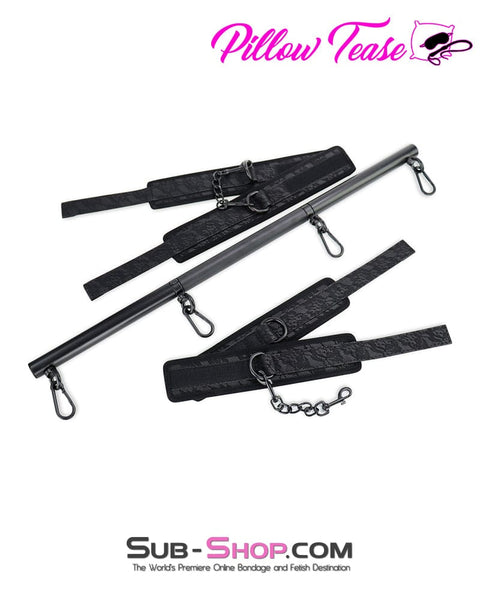 2419MQ      Metal Spreader Bar with 4 Padded Bondage Cuffs and Connection Chains Spreader Bar   , Sub-Shop.com Bondage and Fetish Superstore