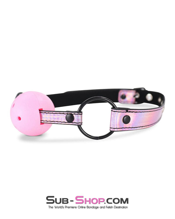 2620DL Iridescent Pink Breather Drool Ball Gag Ballgag , Sub-Shop.com Bondage and Fetish Superstore