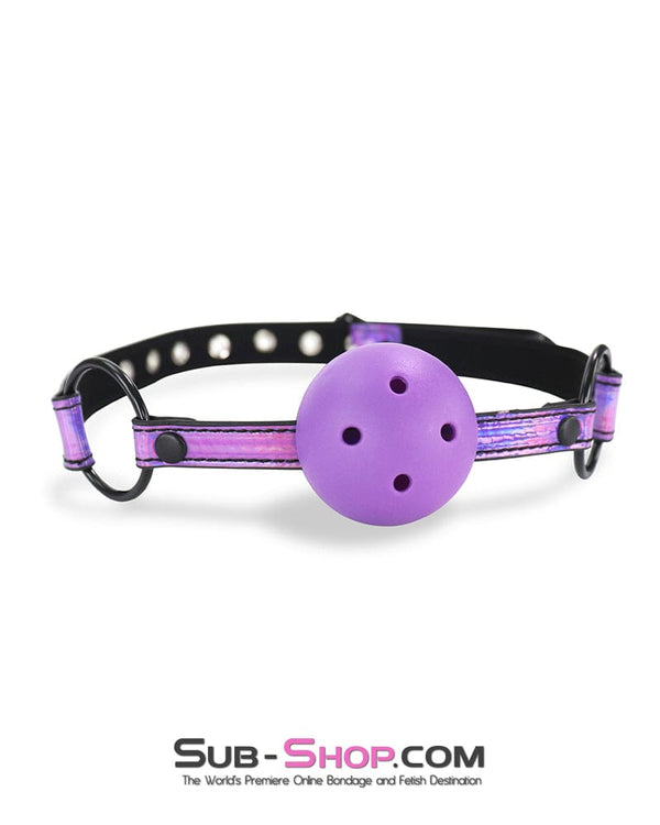 2621DL Iridescent Purple Breather Drool Ball Gag Ballgag , Sub-Shop.com Bondage and Fetish Superstore