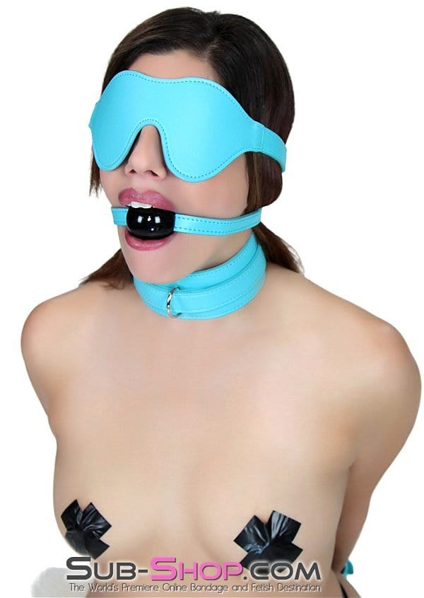 2773RS      Beginner Classic Rubber Ball Gag Strap, Diamond Blue Ballgag   , Sub-Shop.com Bondage and Fetish Superstore
