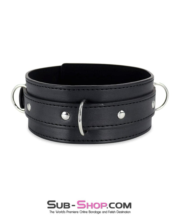 3511DL      <b>BOGO!</b> Locking 3 Ring Bondage Slave Collar Collar   , Sub-Shop.com Bondage and Fetish Superstore