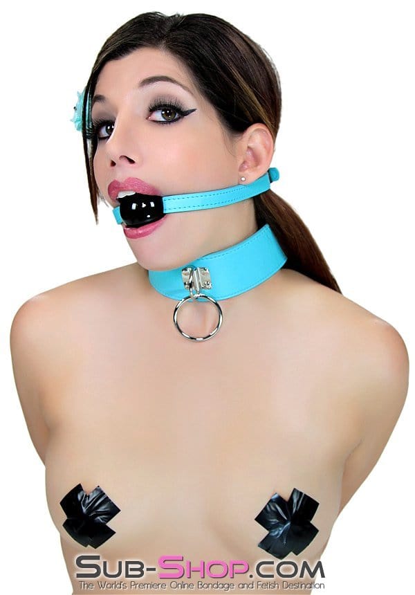 2773RS      Beginner Classic Rubber Ball Gag Strap, Diamond Blue Ballgag   , Sub-Shop.com Bondage and Fetish Superstore