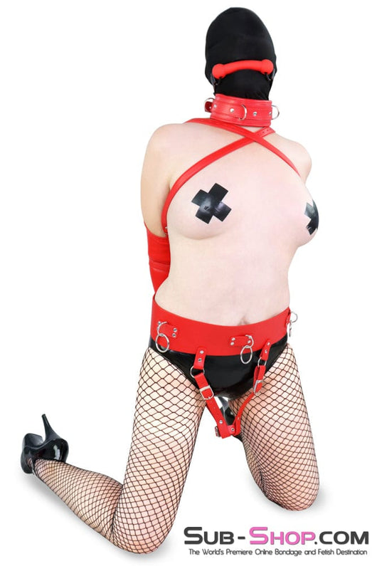 3707DL Lustful Red Multiple Forced Fantasy Orgasms Vibrator Harness Bondage Belt Belt , Sub-Shop.com Bondage and Fetish Superstore