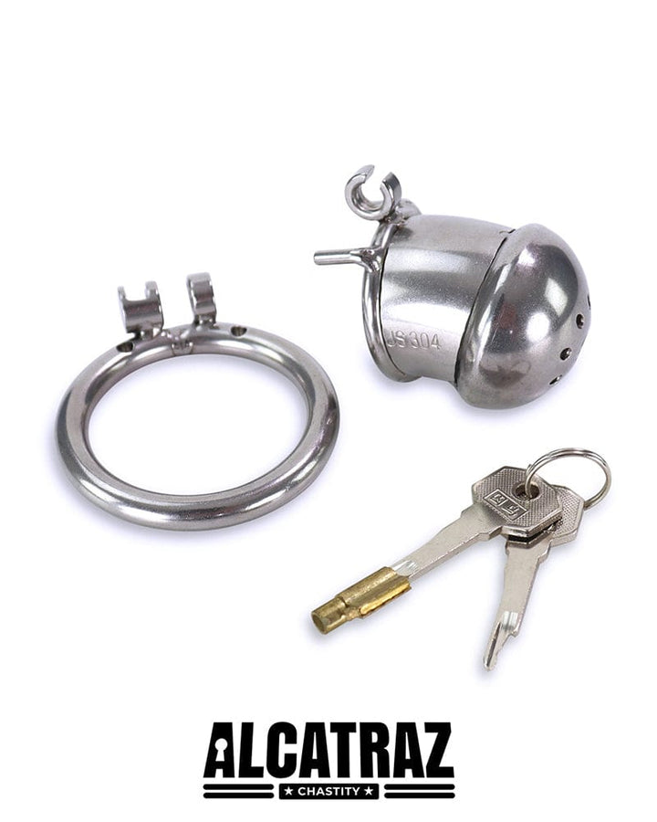 3838AR-SIS Steel Capped Tube Full Enclosure Chastity Sissy Cock Cage with 2" Cock Ring Sissy , Sub-Shop.com Bondage and Fetish Superstore