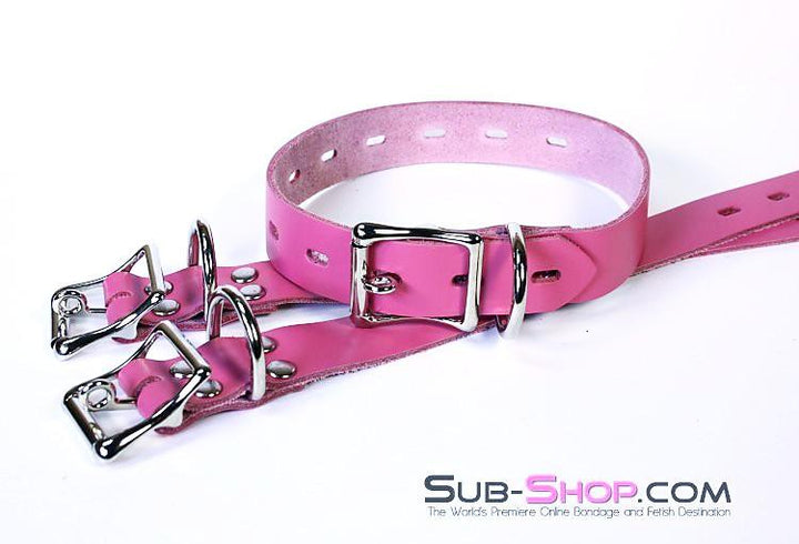 4787A-SIS      Locking Feminization Sissy Chastity Pretty Pink Sissy Leather Bondage Straps - 4 Sizes! Sissy   , Sub-Shop.com Bondage and Fetish Superstore
