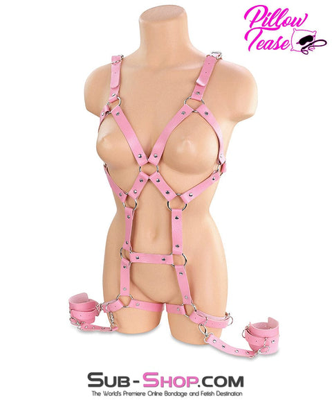 5700DL      Studded Pink Strappy Female Bondage Harness Body Harness   , Sub-Shop.com Bondage and Fetish Superstore