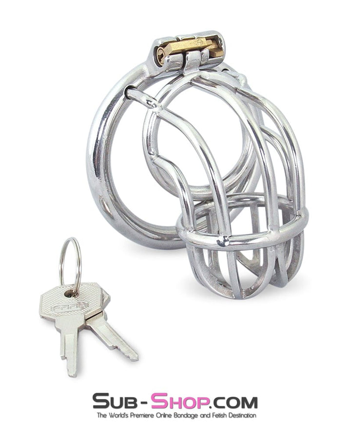 6810M      Bow Down Bent Steel Cock Cage Chastity Device Chastity   , Sub-Shop.com Bondage and Fetish Superstore