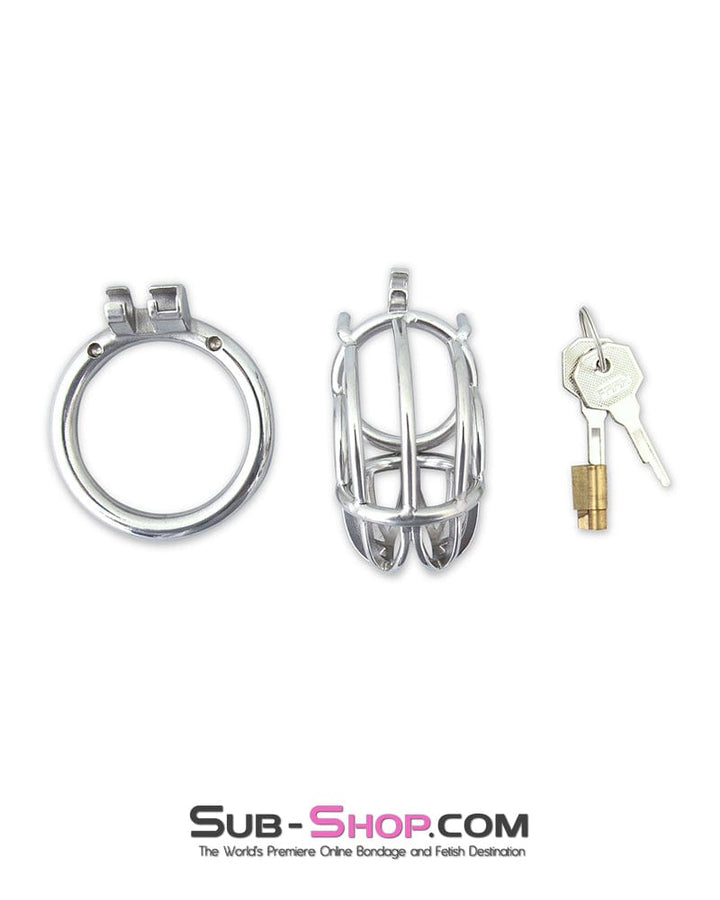 6810M      Bow Down Bent Steel Cock Cage Chastity Device Chastity   , Sub-Shop.com Bondage and Fetish Superstore