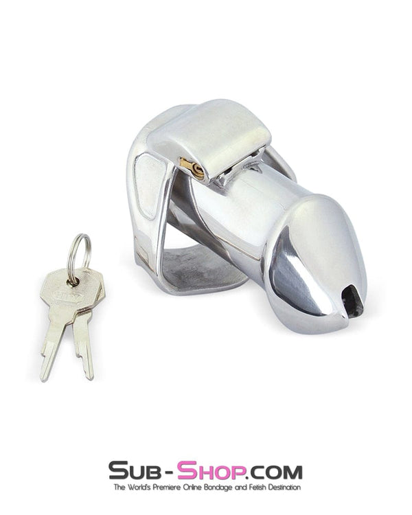 6811M      Dick Steele Long High Security Chastity Cock Cage with Medium Cock Cuff Chastity   , Sub-Shop.com Bondage and Fetish Superstore