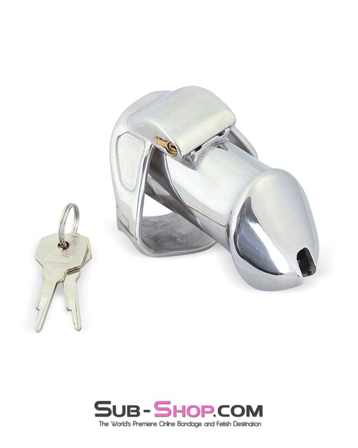 6811M      Dick Steele Long High Security Chastity Cock Cage with Medium Cock Cuff Chastity   , Sub-Shop.com Bondage and Fetish Superstore