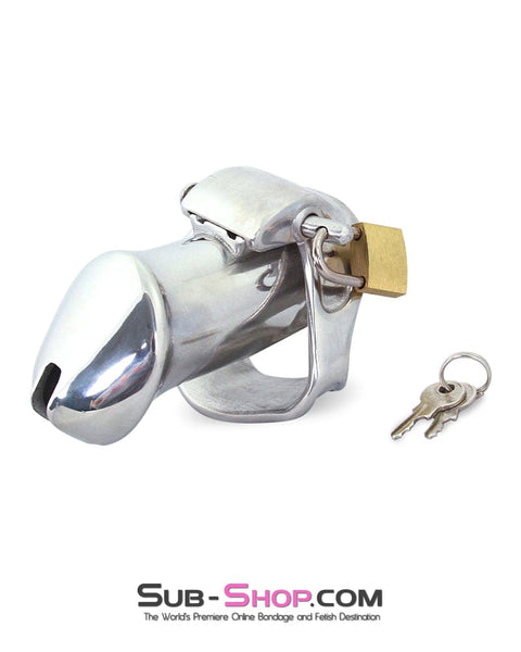 6811M      Dick Steele Long High Security Chastity Cock Cage with Medium Cock Cuff Chastity   , Sub-Shop.com Bondage and Fetish Superstore