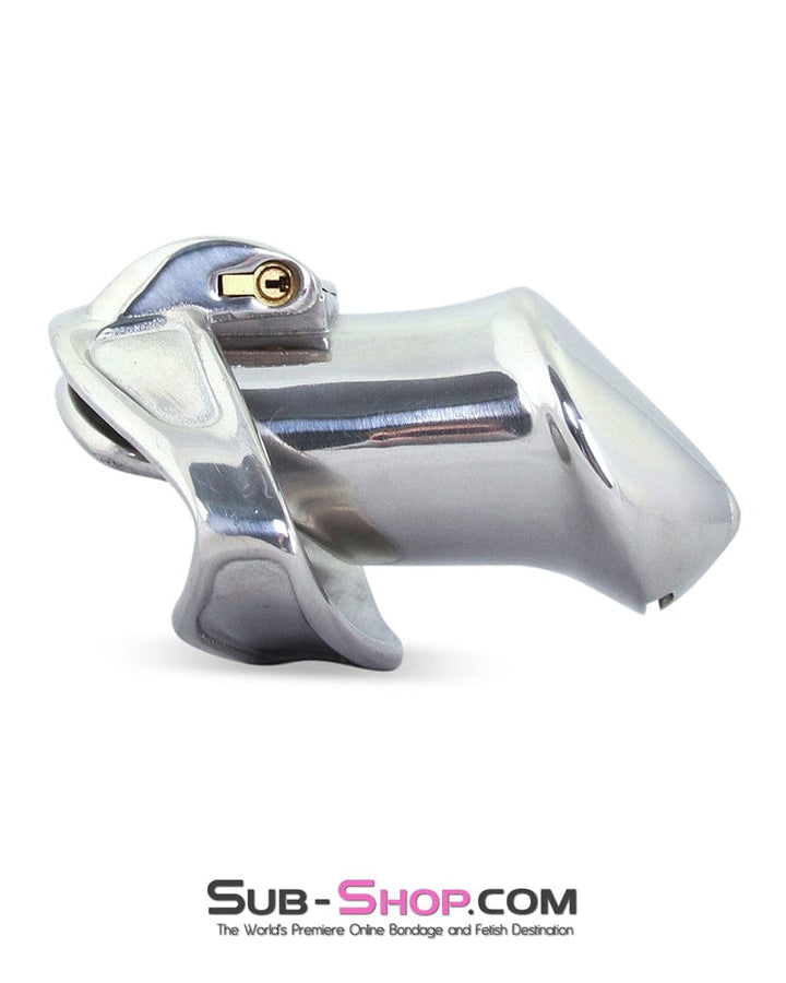 6811M      Dick Steele Long High Security Chastity Cock Cage with Medium Cock Cuff Chastity   , Sub-Shop.com Bondage and Fetish Superstore