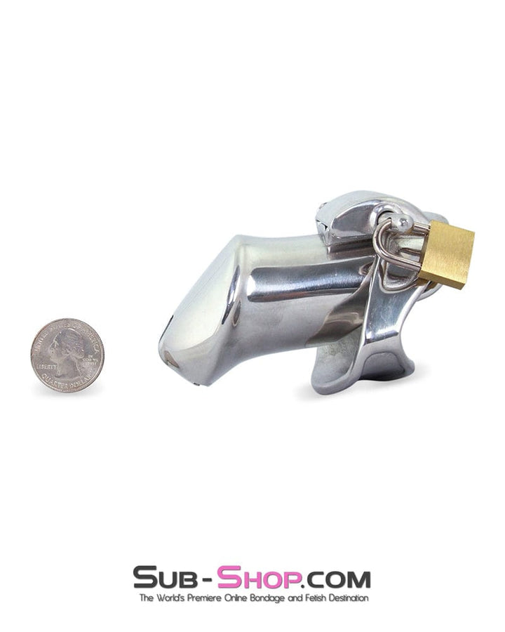 6811M      Dick Steele Long High Security Chastity Cock Cage with Medium Cock Cuff Chastity   , Sub-Shop.com Bondage and Fetish Superstore