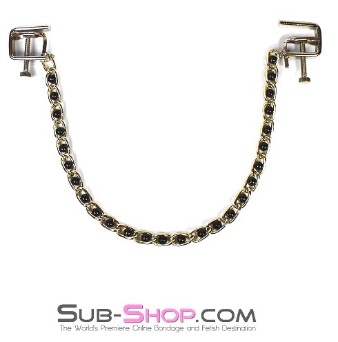6820MH      Nipple Press Black Beaded Chain Nipple Clamps