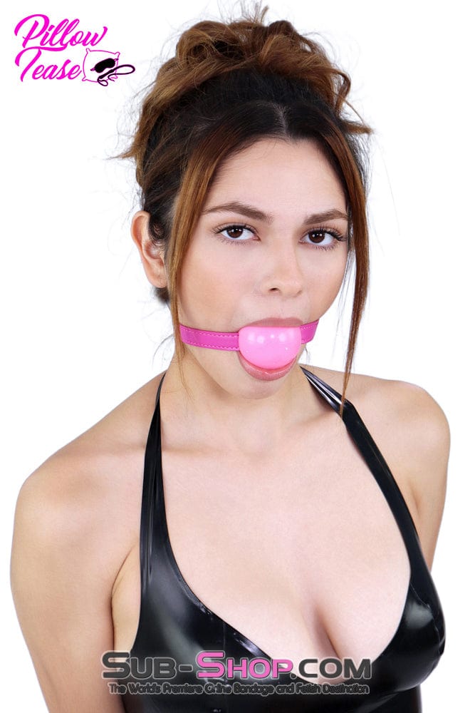 6889DL Pink Rubber Ballgag on Hot Pink Strap Gags , Sub-Shop.com Bondage and Fetish Superstore