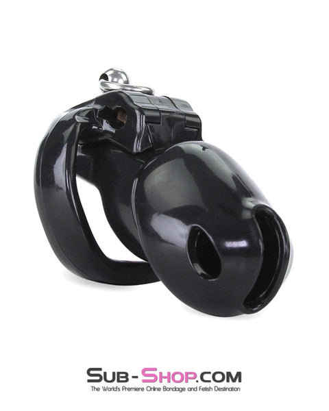 6893M      Long Black Cock Cage with Lead Ring and Medium Cock Cuff Ring - MEGA Deal MEGA Deal   , Sub-Shop.com Bondage and Fetish Superstore