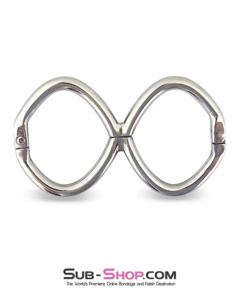 6904M      Figure 8 Hinged Steel Handcuffs, Large / Extra Large Handcuffs   , Sub-Shop.com Bondage and Fetish Superstore