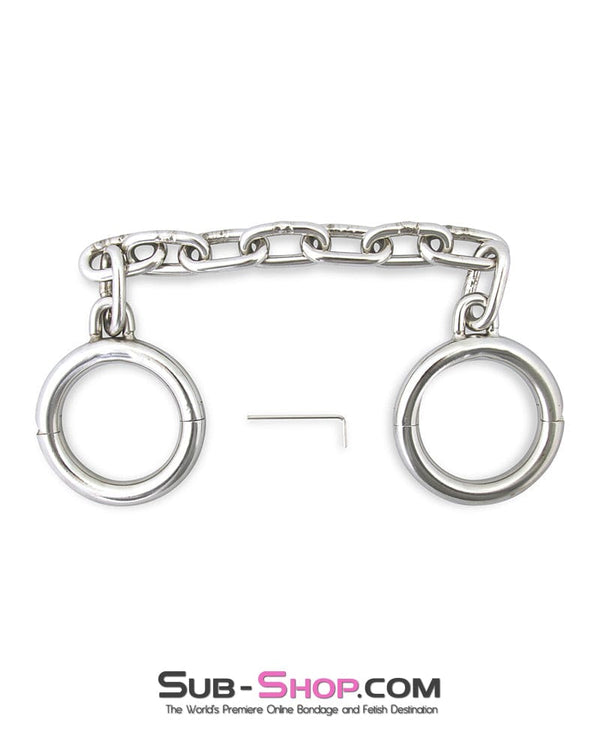 7245M      Heavy Bondage Stainless Steel Ankle Manacles, Large / Extra Large Steel Bondage   , Sub-Shop.com Bondage and Fetish Superstore
