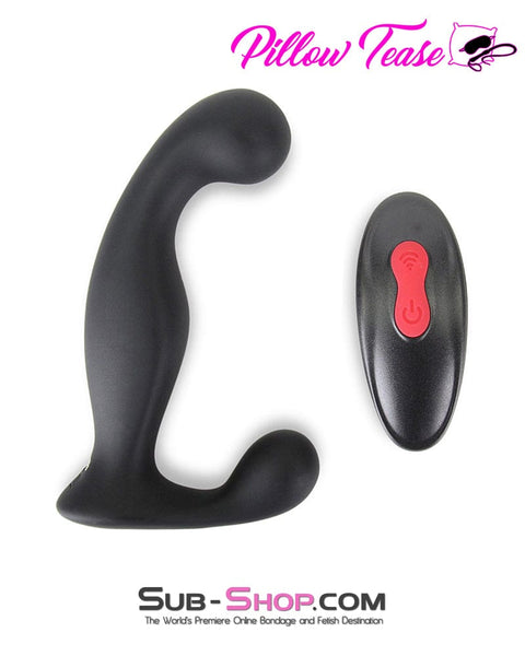 7145M      18 Function Rechargeable Wireless Remote Control Black Silicone Waterproof Prostate Massager Prostate Stimulator   , Sub-Shop.com Bondage and Fetish Superstore