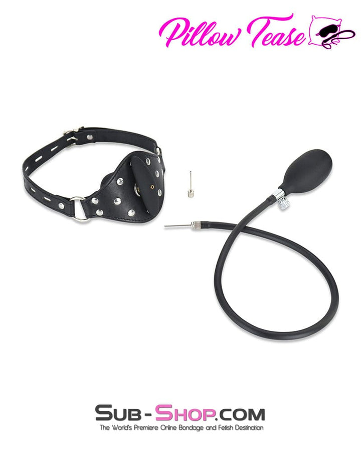 7311DL-SIS      Inflatable Locking Tongue Depressor Sissy Bimbo Slave Gag with Removable Pump Sissy   , Sub-Shop.com Bondage and Fetish Superstore