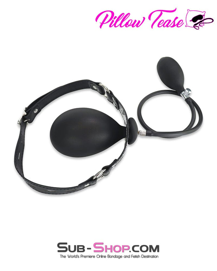 7311DL-SIS      Inflatable Locking Tongue Depressor Sissy Bimbo Slave Gag with Removable Pump Sissy   , Sub-Shop.com Bondage and Fetish Superstore