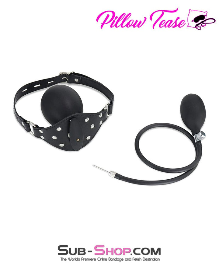 7311DL-SIS      Inflatable Locking Tongue Depressor Sissy Bimbo Slave Gag with Removable Pump Sissy   , Sub-Shop.com Bondage and Fetish Superstore