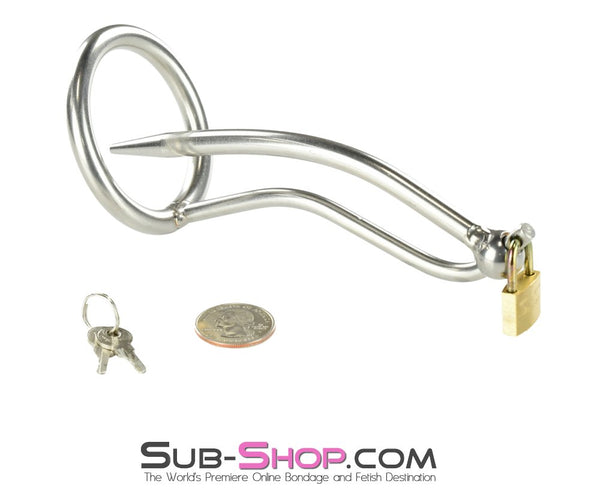 7381AR      Hard Up Stainless Steel Locking Penis Plug Chastity