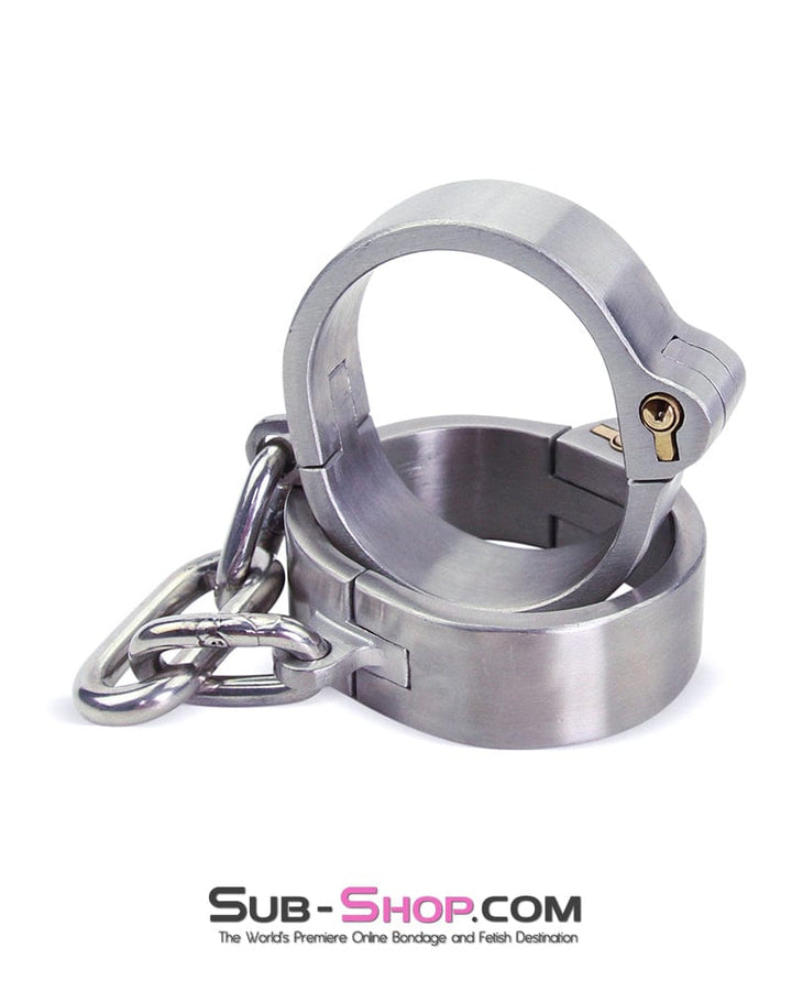 8753M      Captive Slave Chromed Steel Wrist Cuffs, Large / Extra Large Steel Bondage   , Sub-Shop.com Bondage and Fetish Superstore