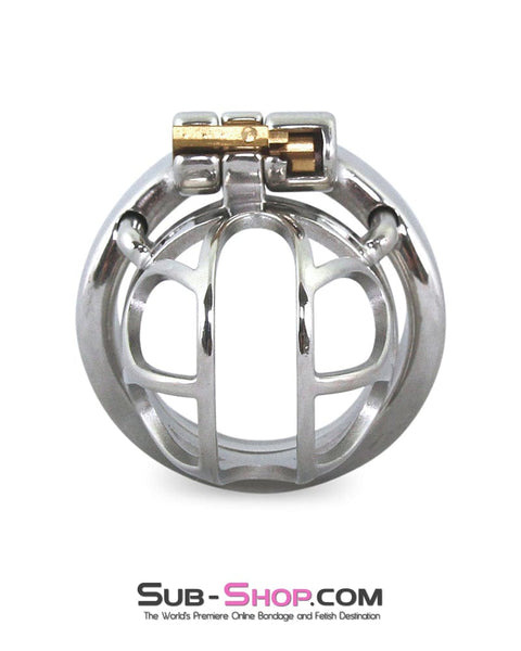 7812M      The Brig Small Steel Cock Cage Chastity with Small Cock Ring Chastity   , Sub-Shop.com Bondage and Fetish Superstore