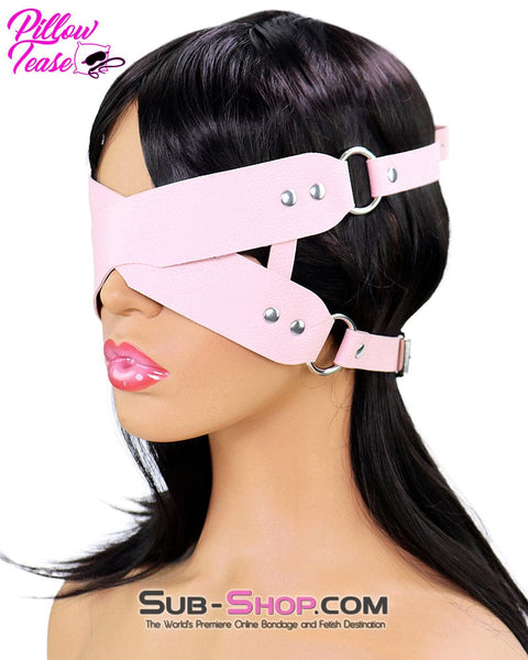7833DL      Pink Criss Cross Vegan Leather Blindfold - MEGA Deal MEGA Deal   , Sub-Shop.com Bondage and Fetish Superstore