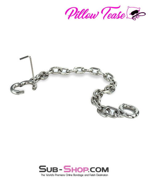 8803M      Stainless Steel Thumb Cuffs with Chain Cuffs   , Sub-Shop.com Bondage and Fetish Superstore