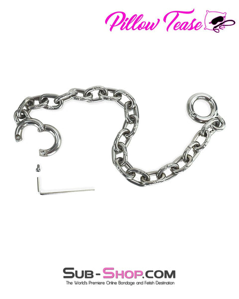 8803M      Stainless Steel Thumb Cuffs with Chain Cuffs   , Sub-Shop.com Bondage and Fetish Superstore