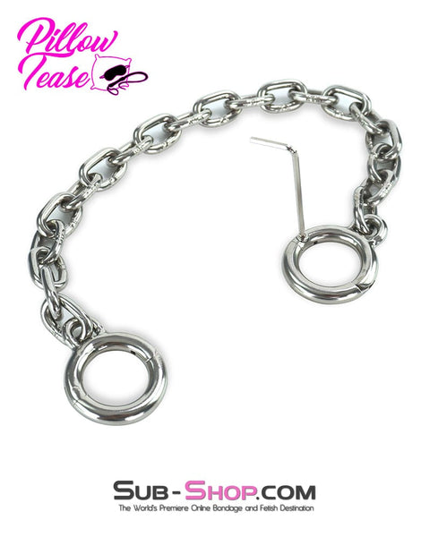 8831M      Stainless Steel Toe Cuffs with Chain Cuffs   , Sub-Shop.com Bondage and Fetish Superstore